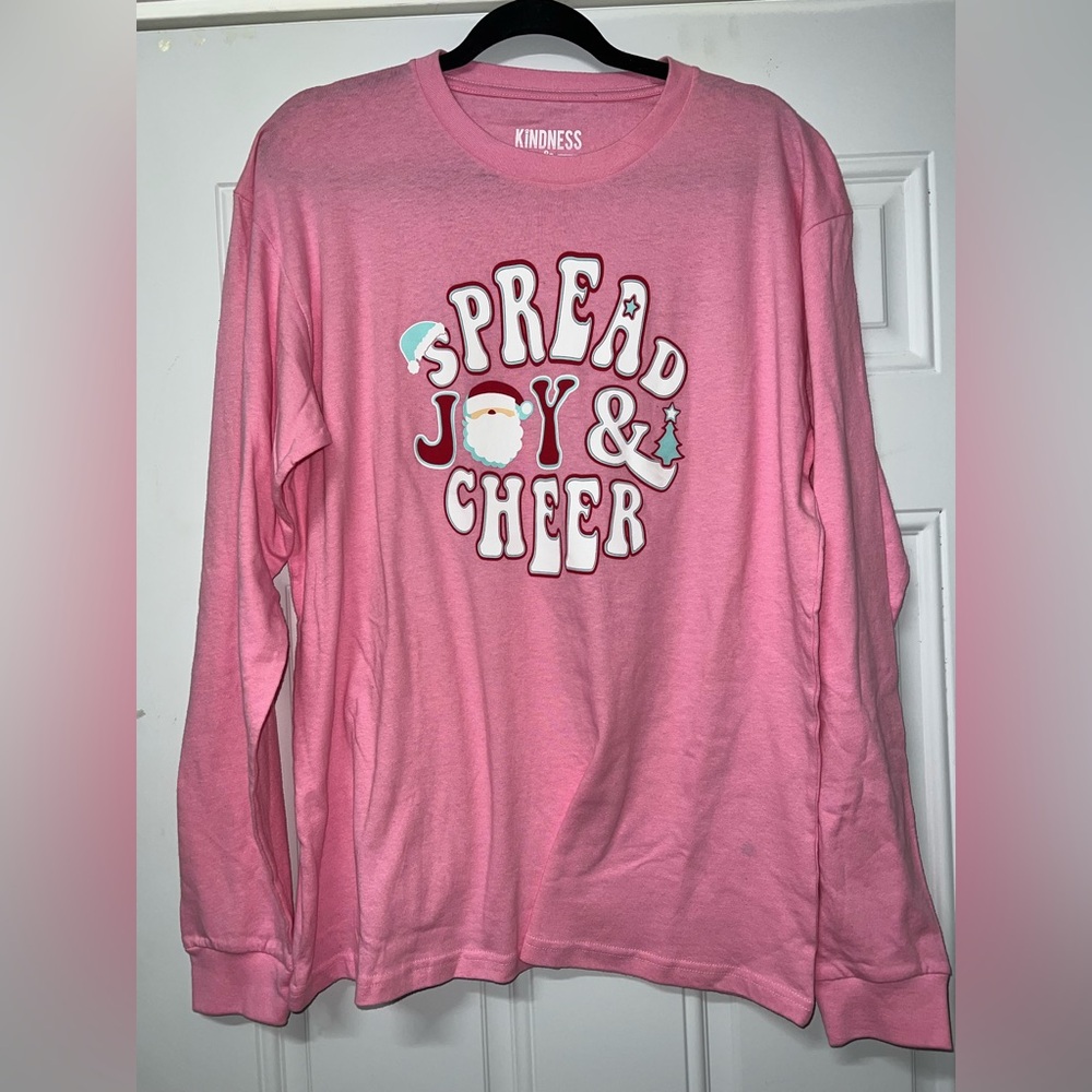 Kindness and Confetti Long sleeve Christmas T shirt size small